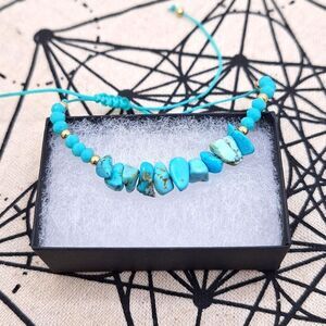 Turquoise stone bracelet adjustable